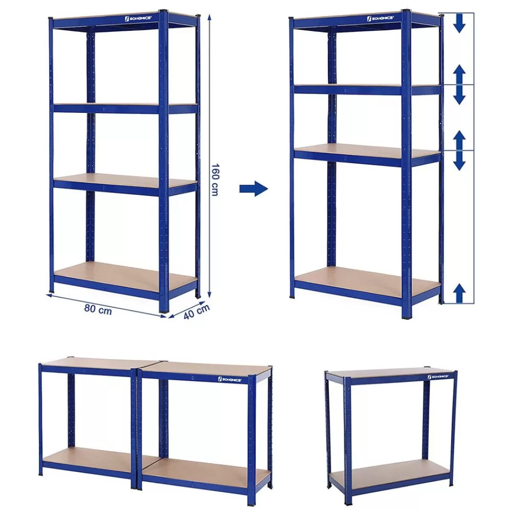er_set_kellerregal__cm_hoch_4.webp Store SONGMICS 2er Set Kellerregal 160 cm hoch Blau