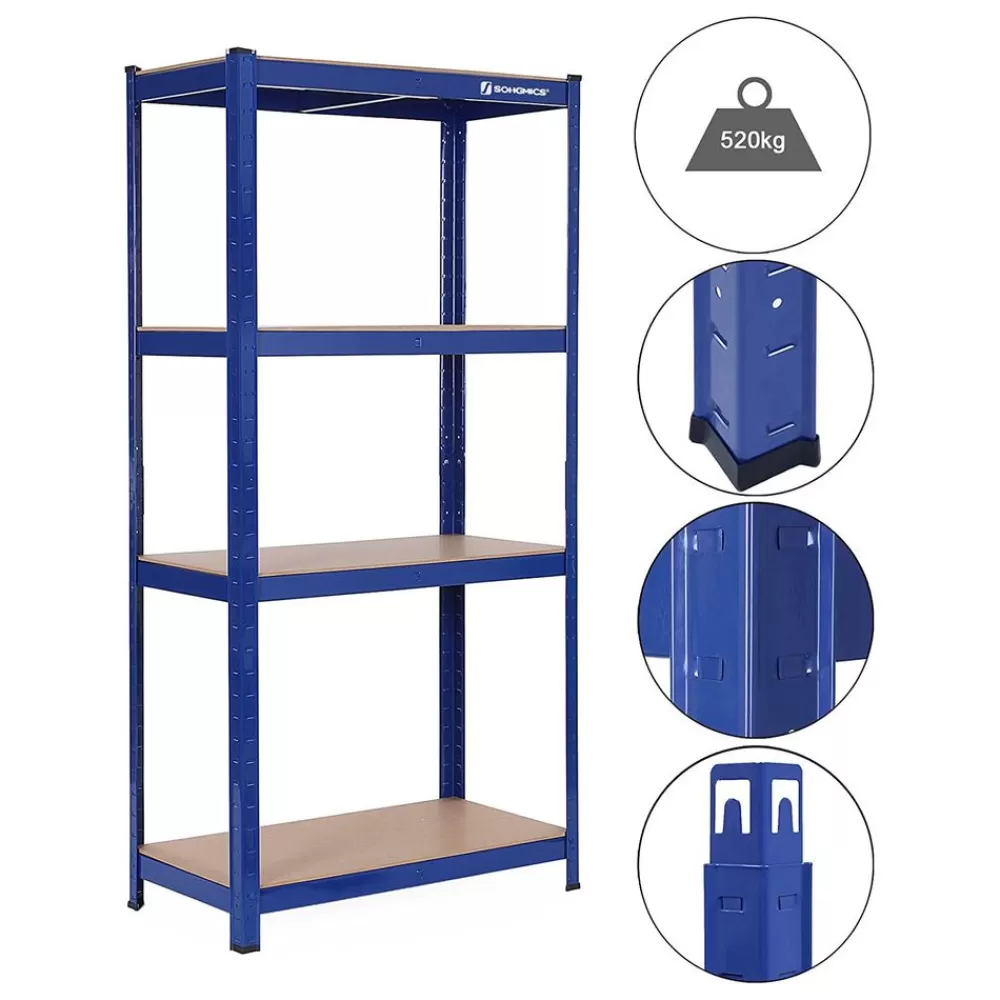 er_set_kellerregal__cm_hoch_5.webp Store SONGMICS 2er Set Kellerregal 160 cm hoch Blau