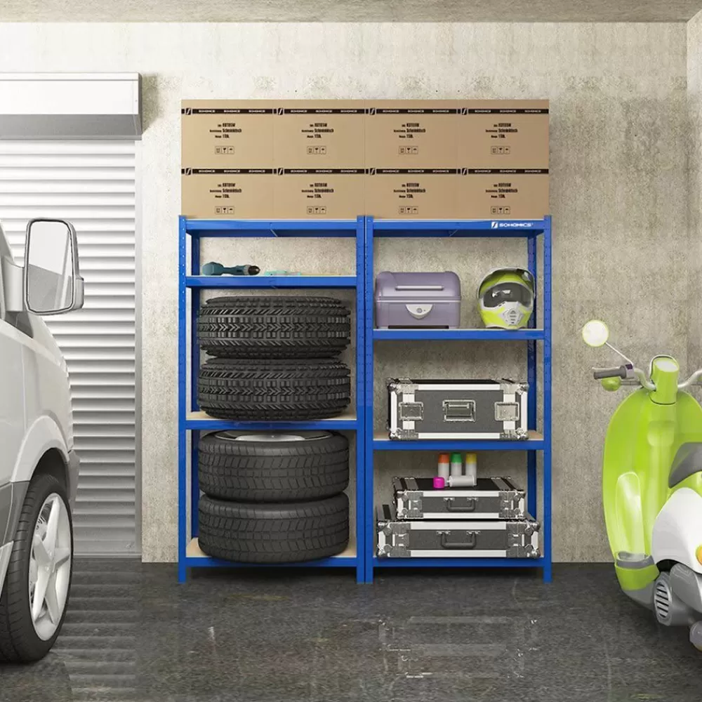 er_set_kellerregal__cm_hoch_8.webp Store SONGMICS 2er Set Kellerregal 160 cm hoch Blau