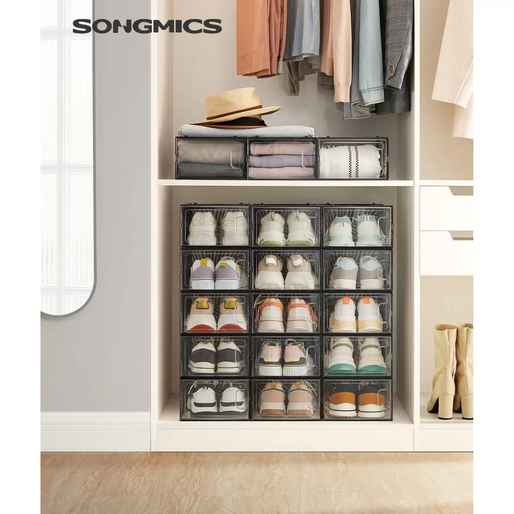 Cheap SONGMICS 18er Set Schuhboxen für Schuhe bis Größe 44