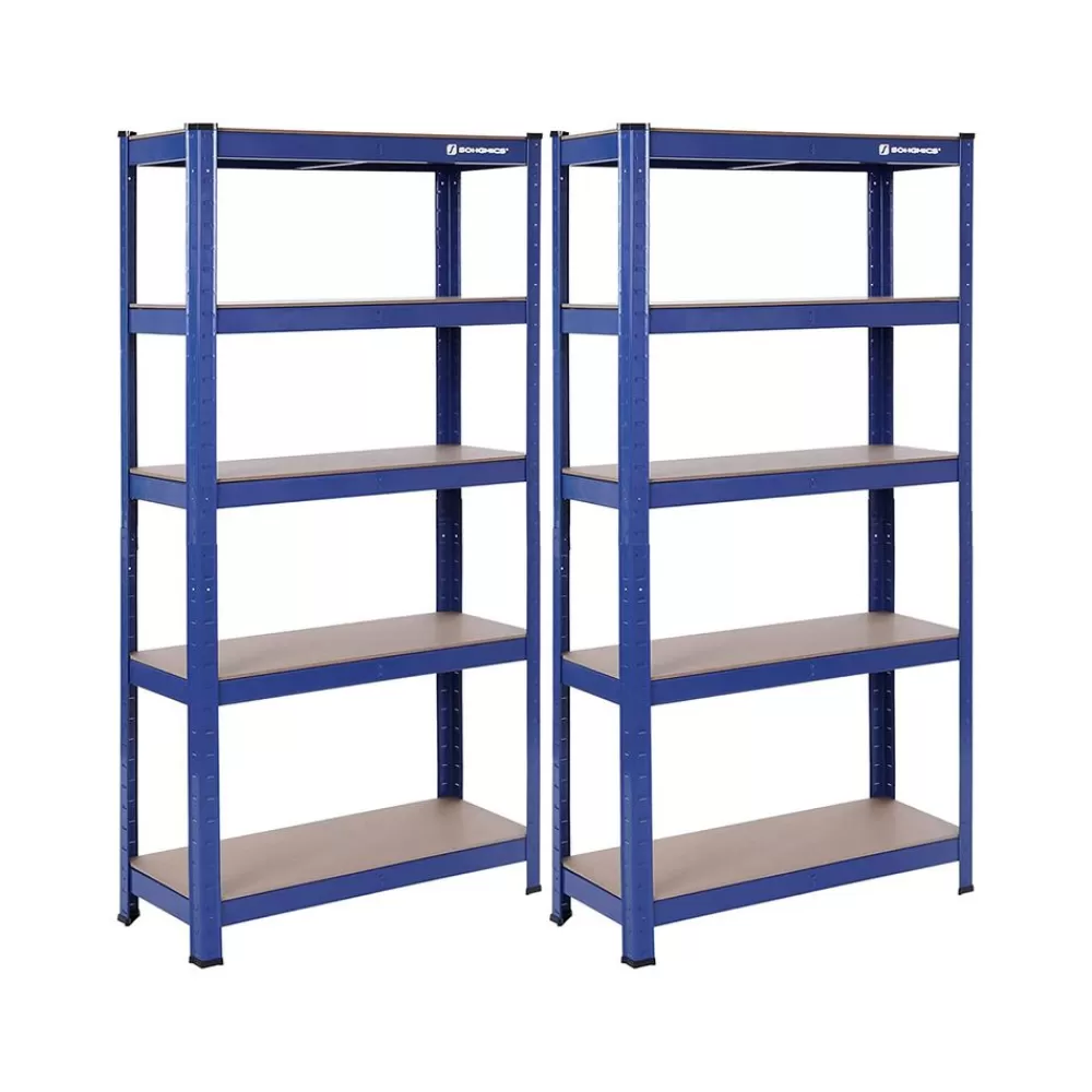Cheap SONGMICS 2er Set Schwerlast-Regal 150 cm hoch blau