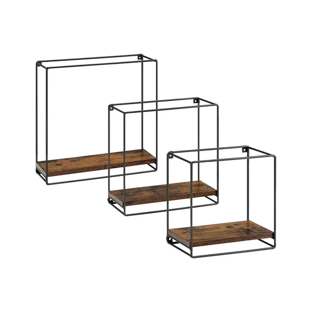 Sale SONGMICS 3er Set Wandregale im Industrie-Design
