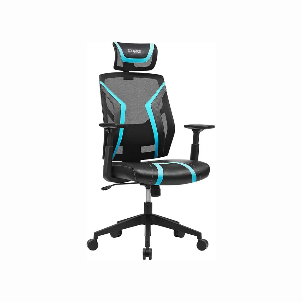 Hot SONGMICS Ergonomischer Drehstuhl Schwarz-Blau