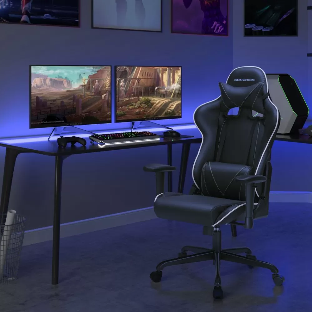 ergonomischer_gamingstuhl_schwarz_2.webp Sale SONGMICS Ergonomischer Gamingstuhl Schwarz