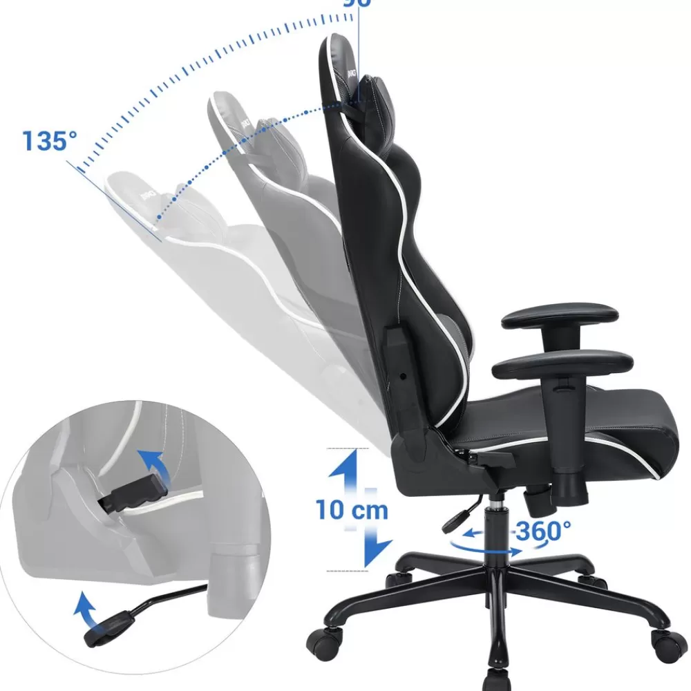 ergonomischer_gamingstuhl_schwarz_4.webp Sale SONGMICS Ergonomischer Gamingstuhl Schwarz