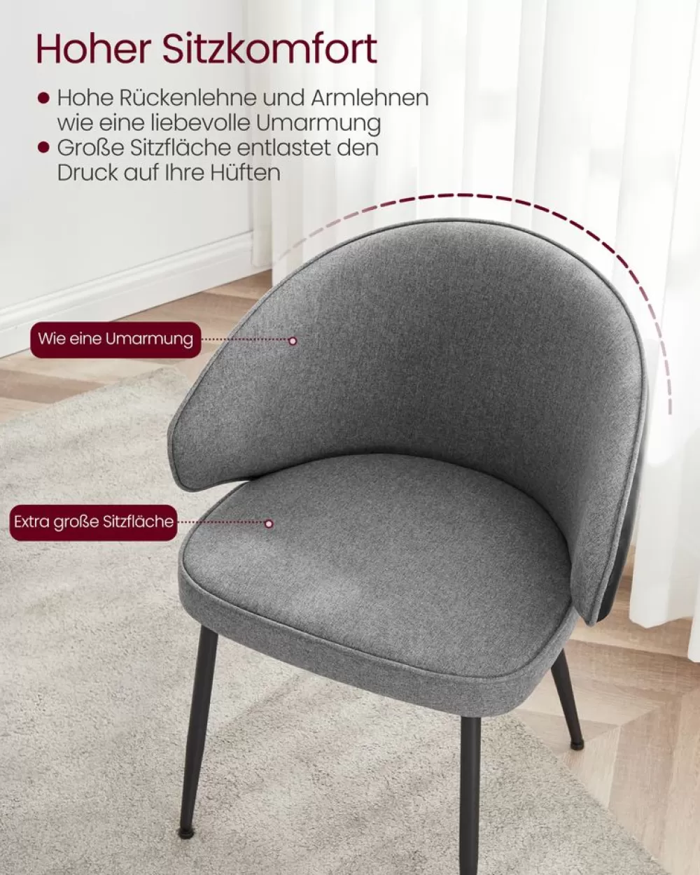esszimmersthle_er_set_mit_armlehnen_modern_3.webp Clearance SONGMICS Esszimmerstühle 2er Set mit Armlehnen modern Dunkelgrau