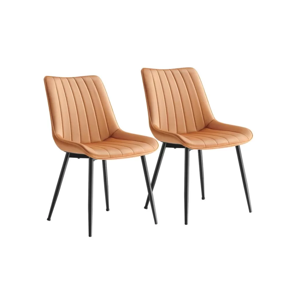Sale SONGMICS Esszimmerstuhl 2er Set karamellbraun-tintenschwarz
