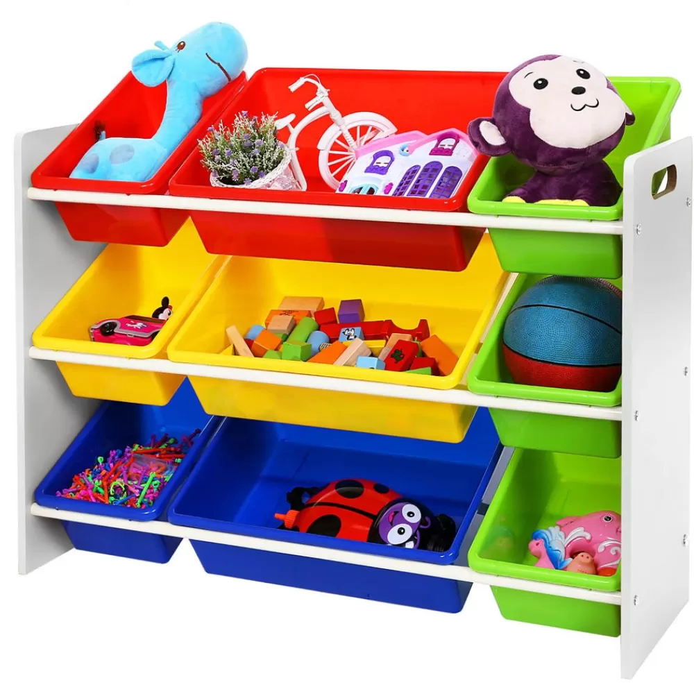 Hot SONGMICS Farbenfrohes Kinderregal mit Kisten