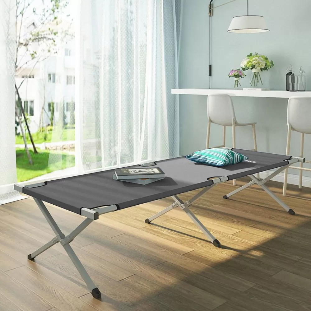 feldbett__x__x__cm_schwarz_6.webp Discount SONGMICS Feldbett 190 x 64 x 42 cm Schwarz