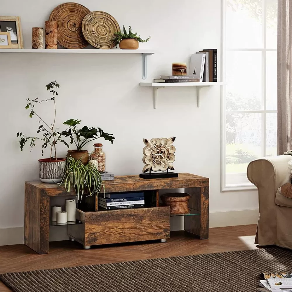 Clearance SONGMICS Fernsehtisch mit Schublade Vintagebraun