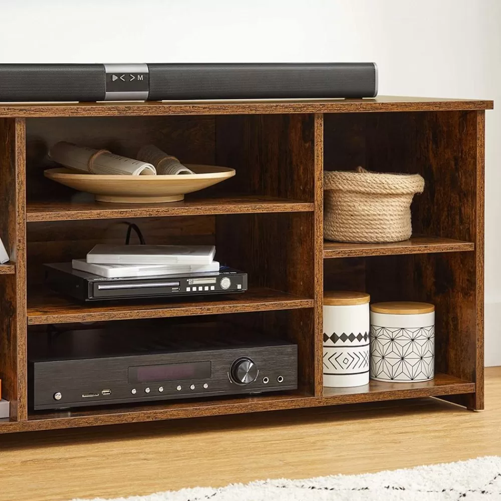 fernsehtisch_offen_vintagebraun_3.webp Outlet SONGMICS Fernsehtisch offen Vintagebraun