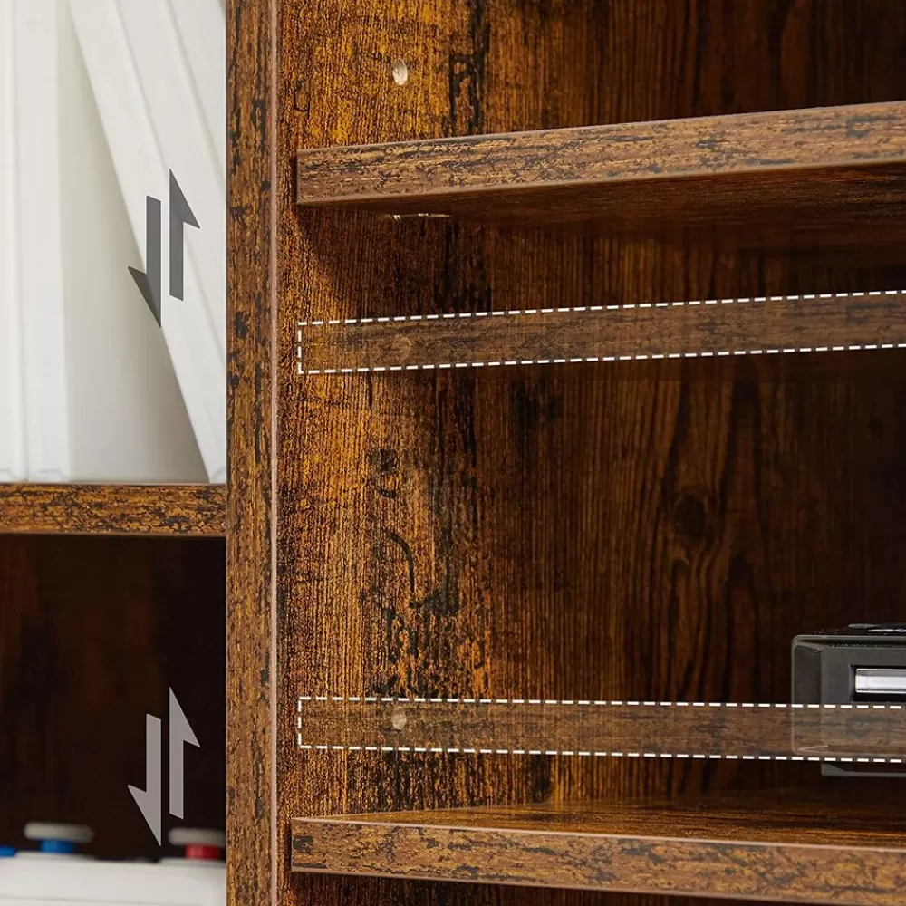 fernsehtisch_offen_vintagebraun_5.webp Outlet SONGMICS Fernsehtisch offen Vintagebraun