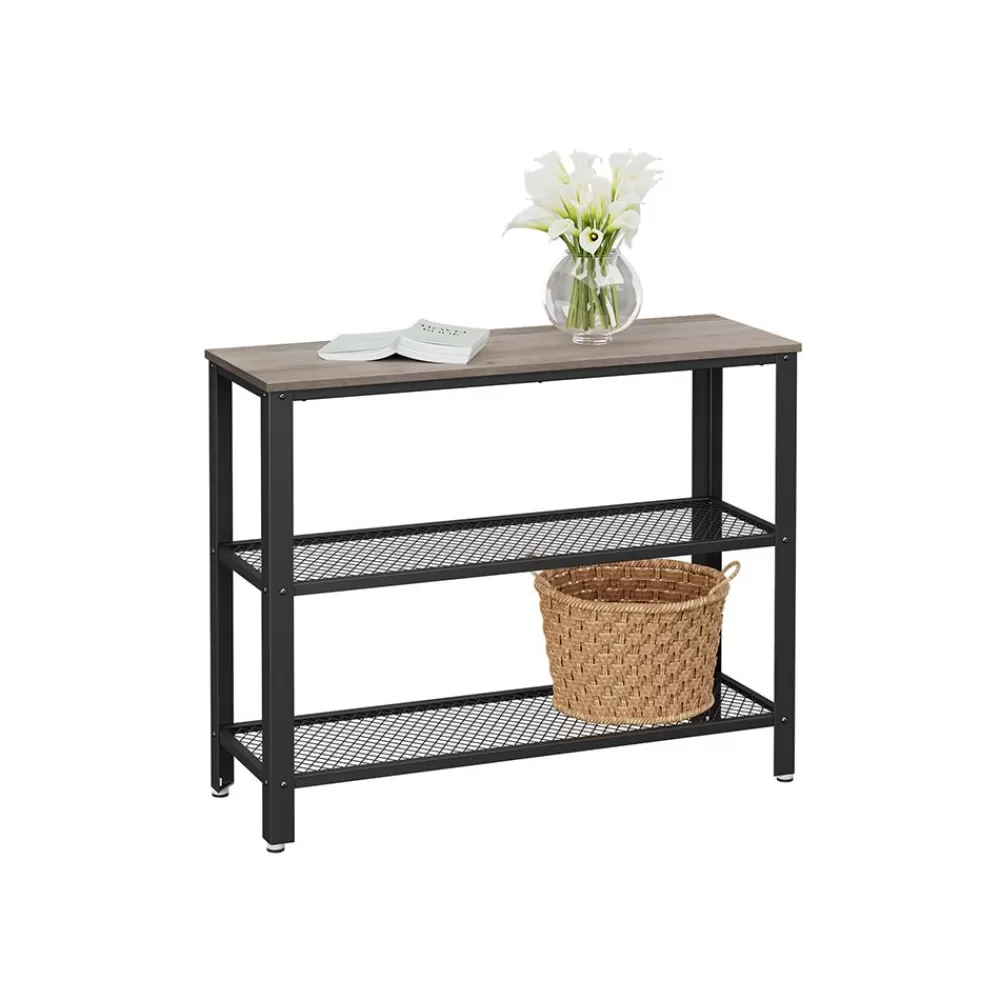 Clearance SONGMICS Flurtisch mit 2 Konsolentisch im Industrie-Design Greige + Schwarz