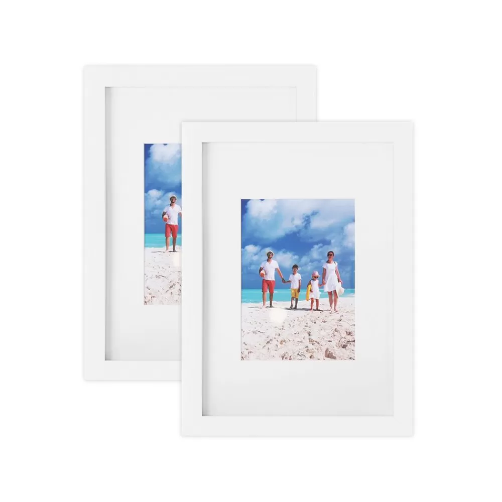 Cheap SONGMICS Fotorahmen 2 Stück mit Passepartout Weiß