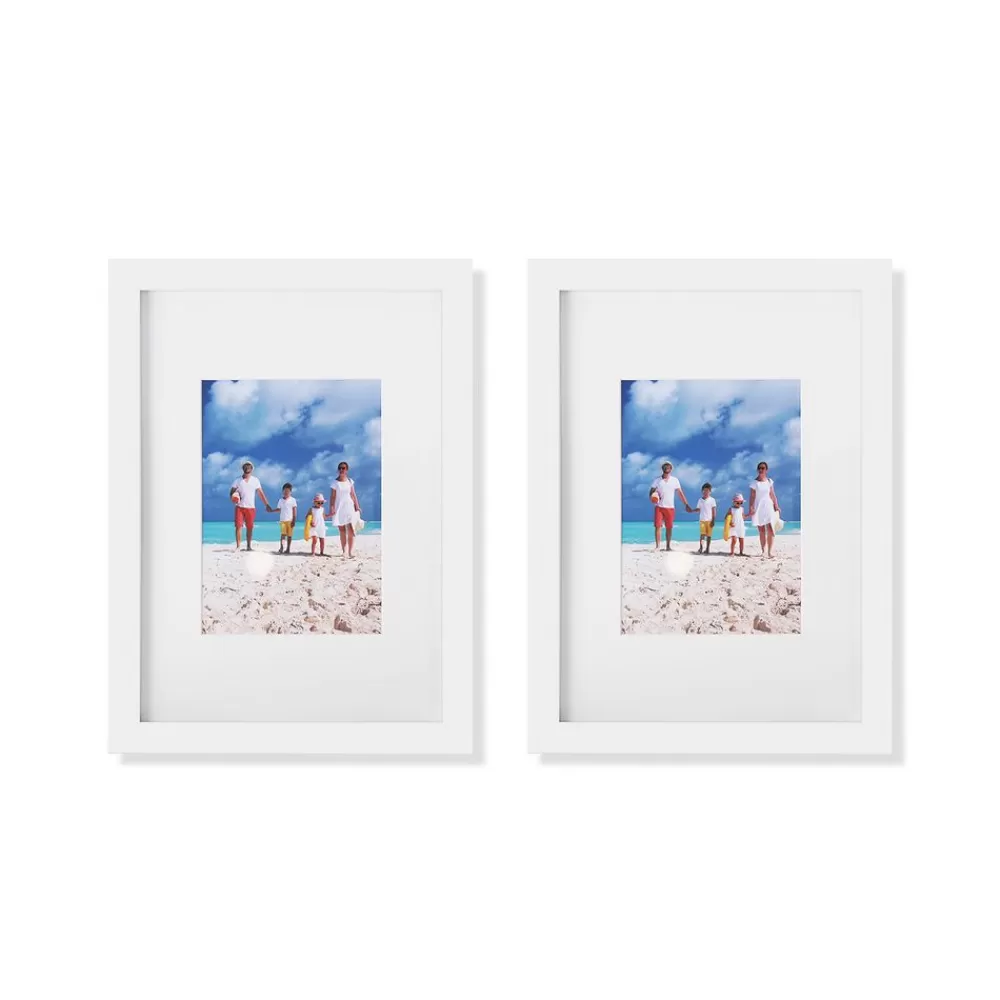 Cheap SONGMICS Fotorahmen 2 Stück mit Passepartout Weiß