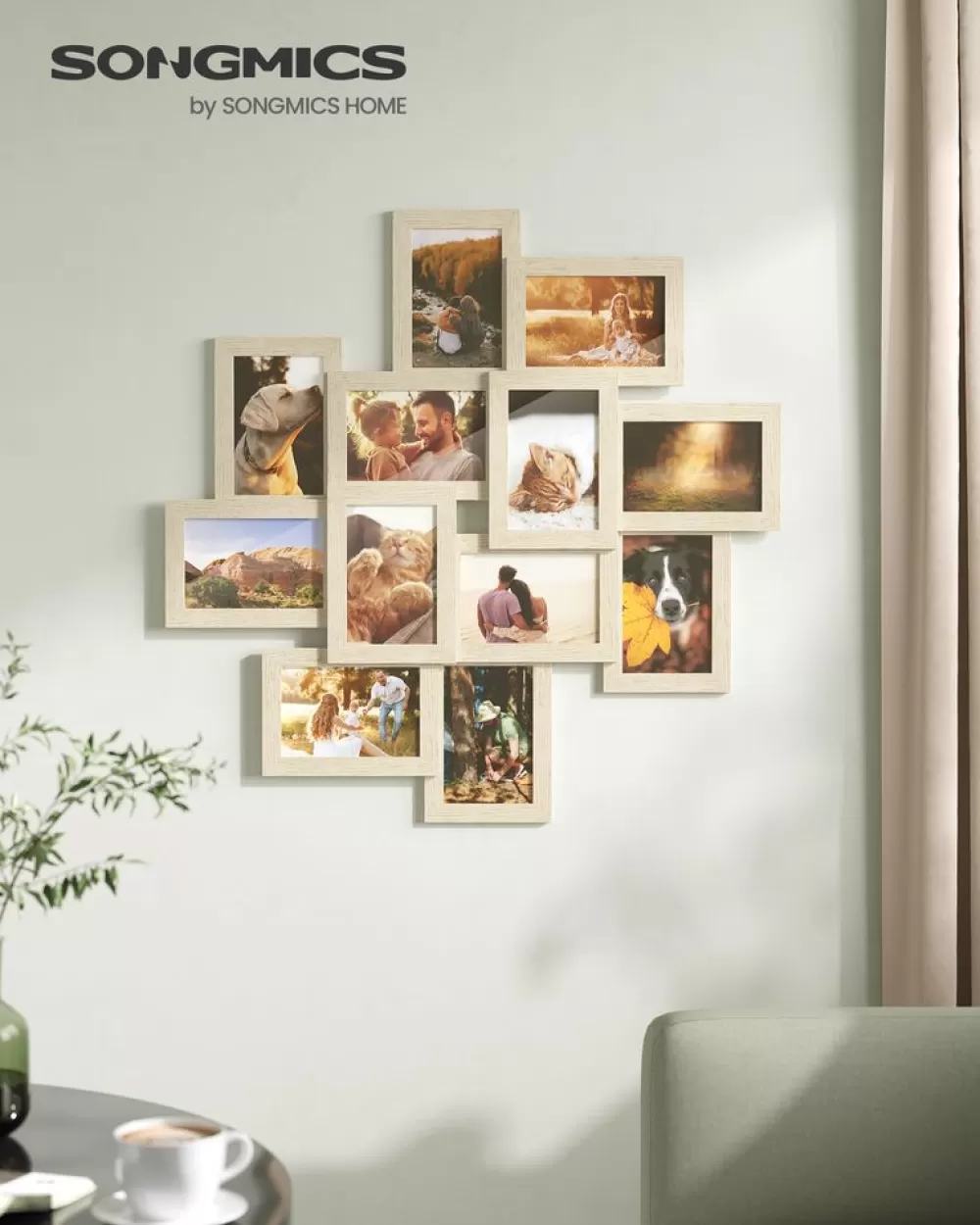 Clearance SONGMICS 12 Fotorahmen für 10 x 15 cm Bilder Wanddeko