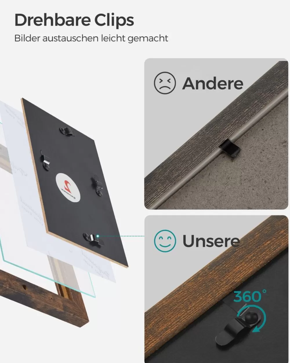 fotorahmen_fr__x__cm_bilder_wanddeko_11.webp Clearance SONGMICS 12 Fotorahmen für 10 x 15 cm Bilder Wanddeko