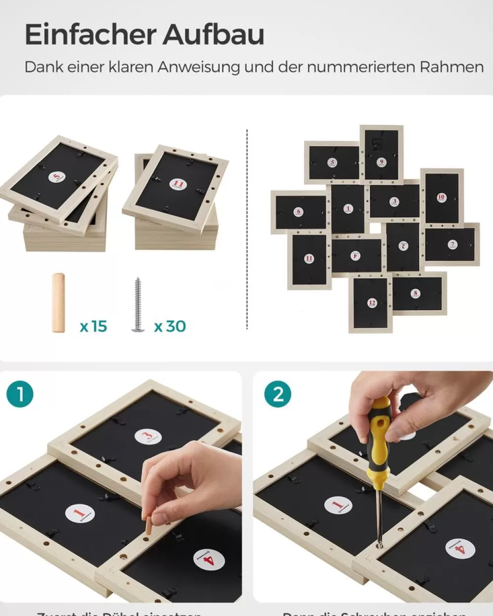 fotorahmen_fr__x__cm_bilder_wanddeko_4.webp Clearance SONGMICS 12 Fotorahmen für 10 x 15 cm Bilder Wanddeko