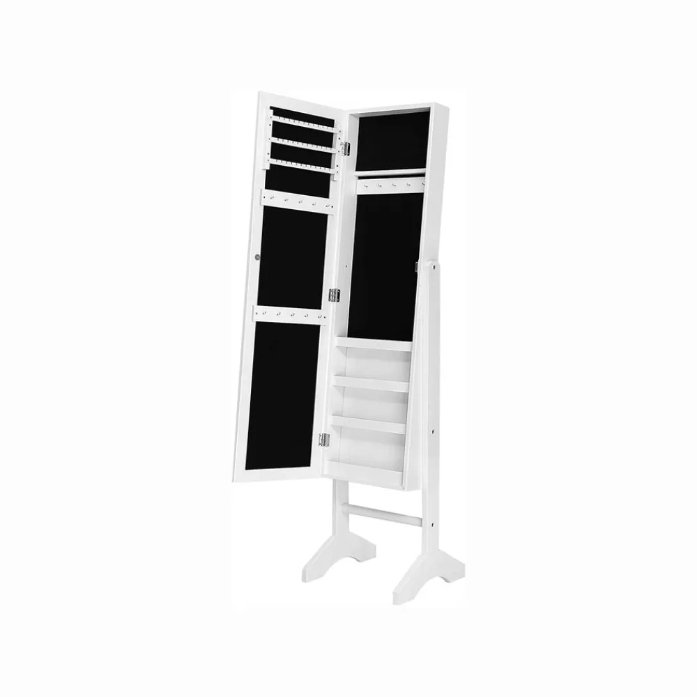 Cheap SONGMICS Freistehender Schmuckschrank mit Spiegel Weiß