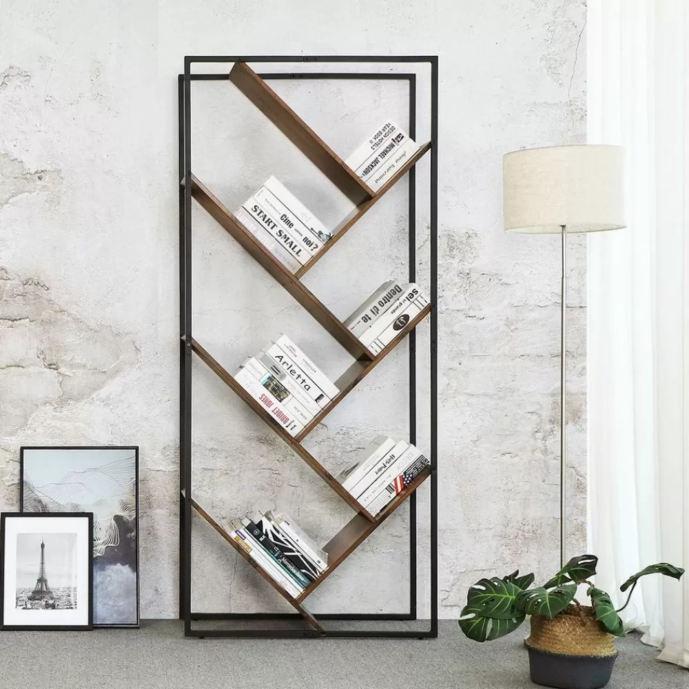 freistehendes_bcherregal_mit_metallrahmen_2.webp Outlet SONGMICS Freistehendes Bücherregal mit Metallrahmen