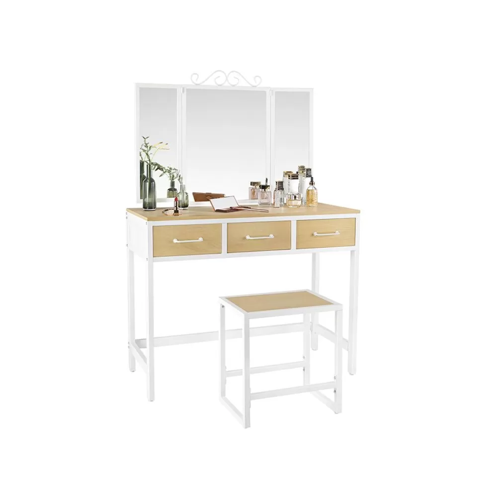 Shop SONGMICS Frisiertisch mit 3-teiligem Klappspiegel