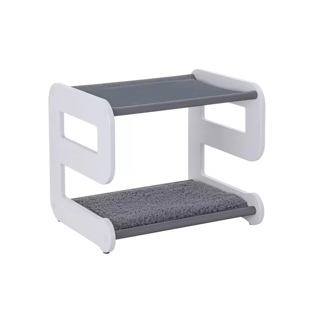 Cheap SONGMICS 9-förmiges Katzenbett Grau-Weiß