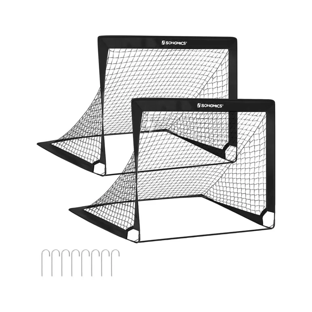 Best SONGMICS Fußballtore für Kinder schwarz SZQ122B02