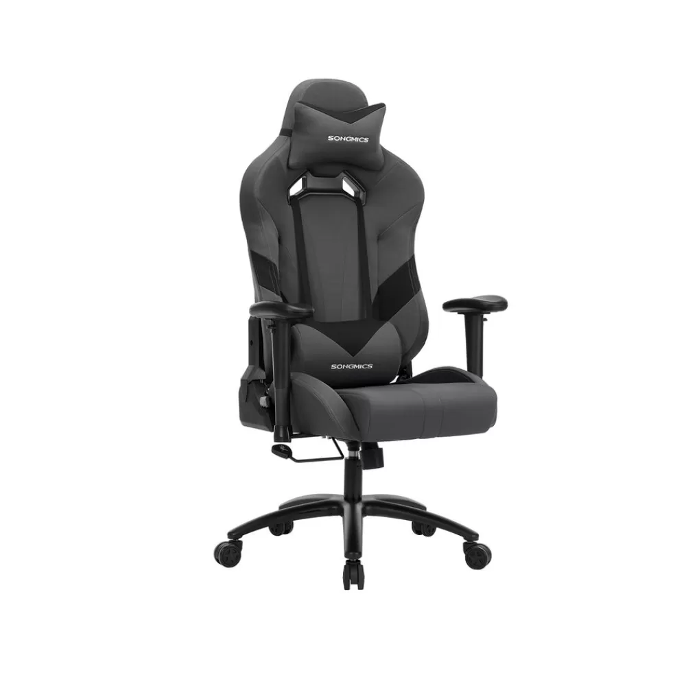 Discount SONGMICS Gamingstuhl mit Lendenkissen Grau