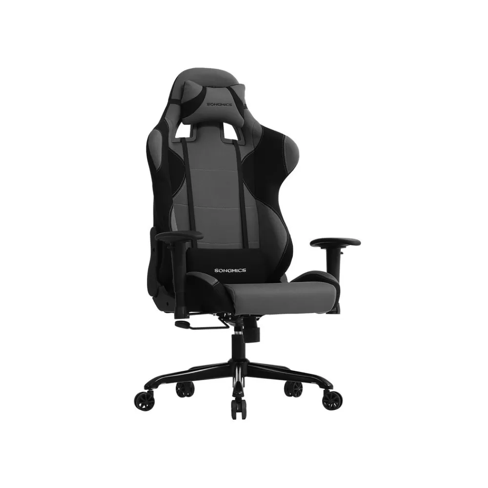 Clearance SONGMICS Gamingstuhl Polyester Schwarz-Grau