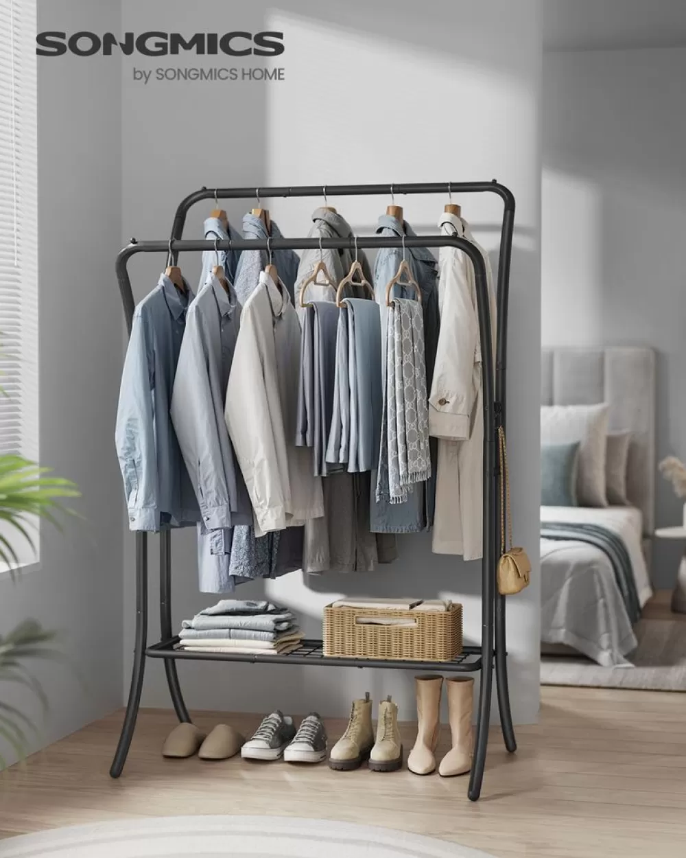 Cheap SONGMICS Garderobe aus Metall mit 6 Haken tintenschwarz