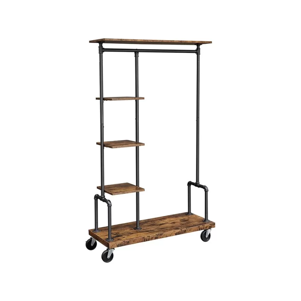 Best Sale SONGMICS Garderobe mit Gitterablagen Industriestil Vintagebraun + Schwarz