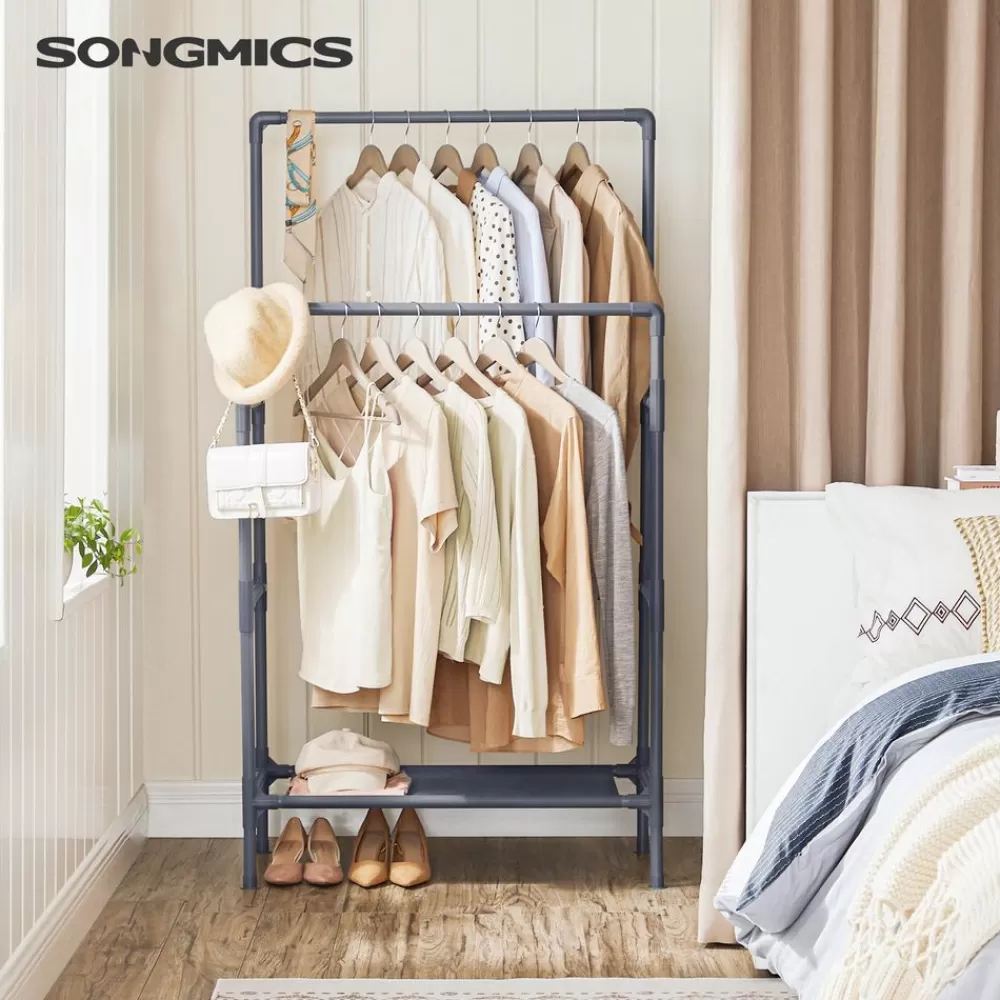 Sale SONGMICS Garderobenständer aus Metall Grau