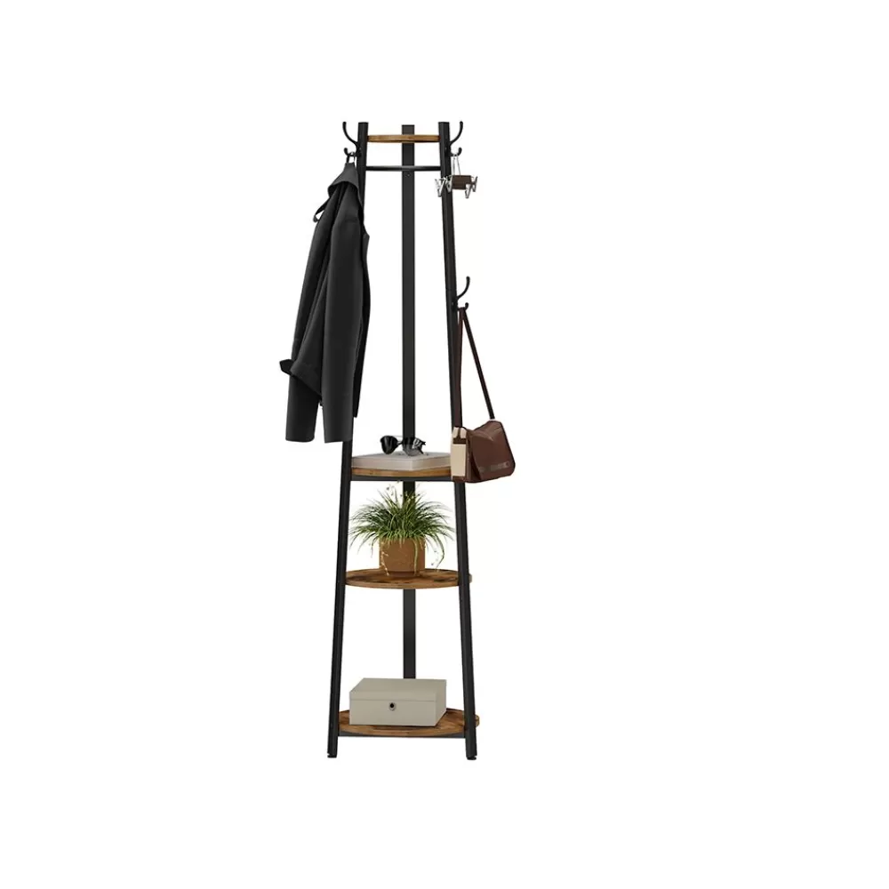 Fashion SONGMICS Garderobenständer Vintagebraun-Schwarz