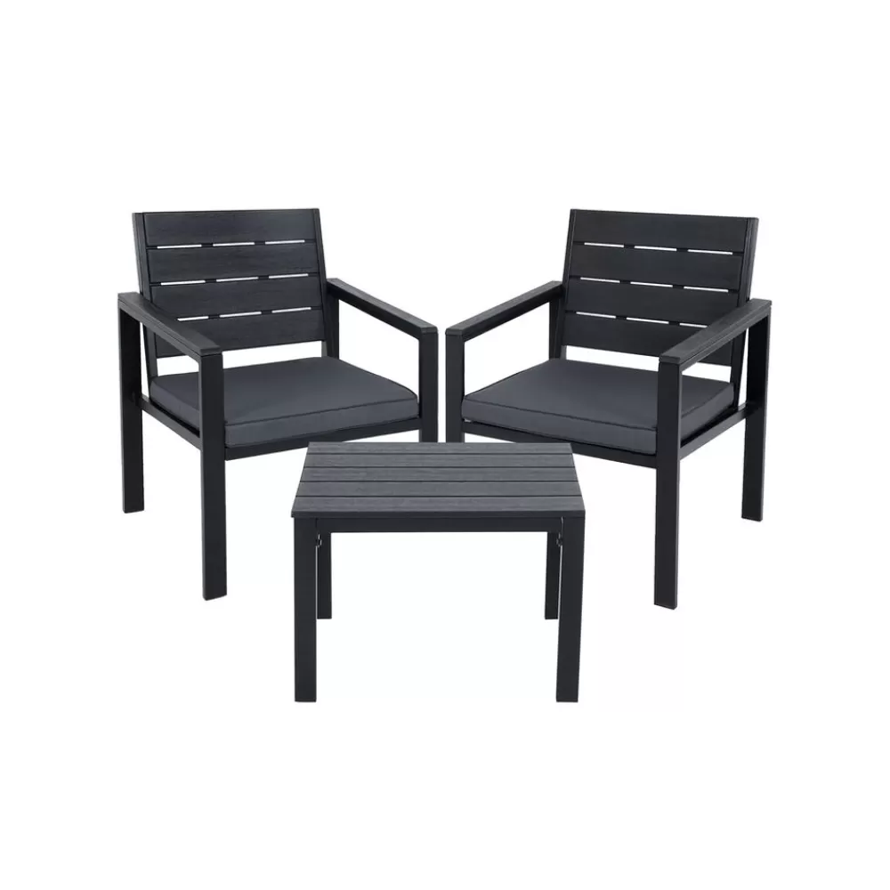 Fashion SONGMICS Gartenmöbel 3er Set Schwarz