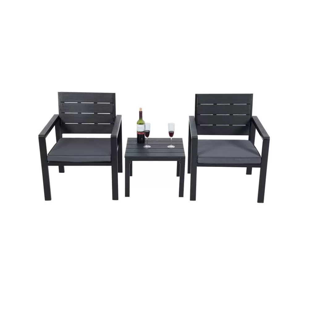 Fashion SONGMICS Gartenmöbel 3er Set Schwarz