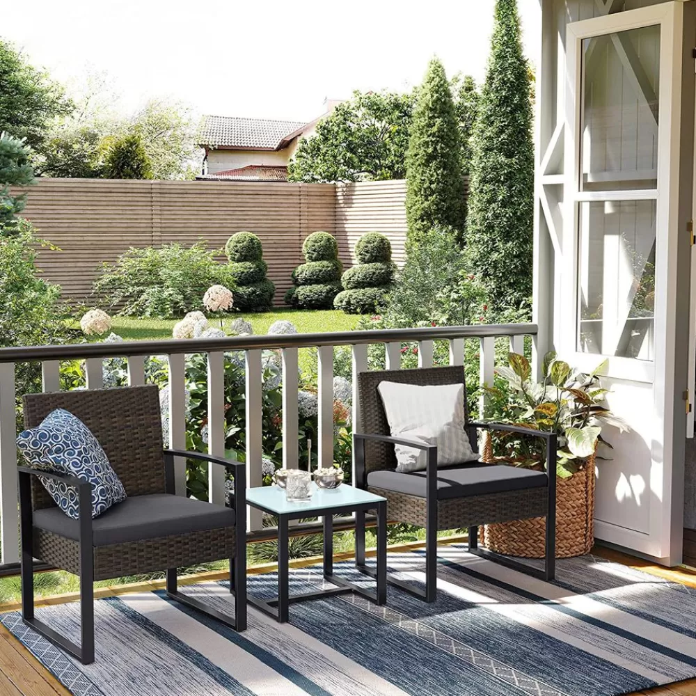 New SONGMICS Gartenmöbel-Set in Rattanoptik 3-teilig