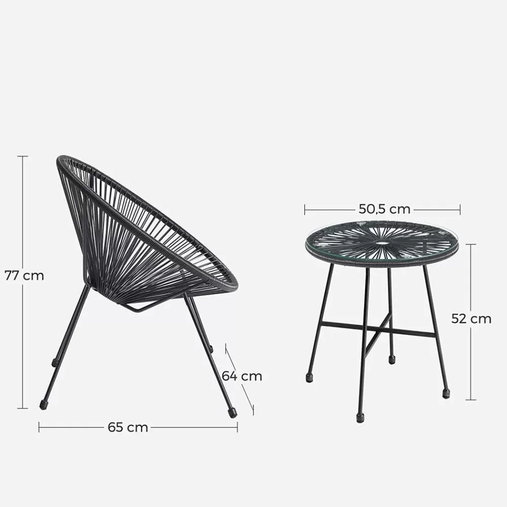 New SONGMICS Gartenstühle mit Tisch