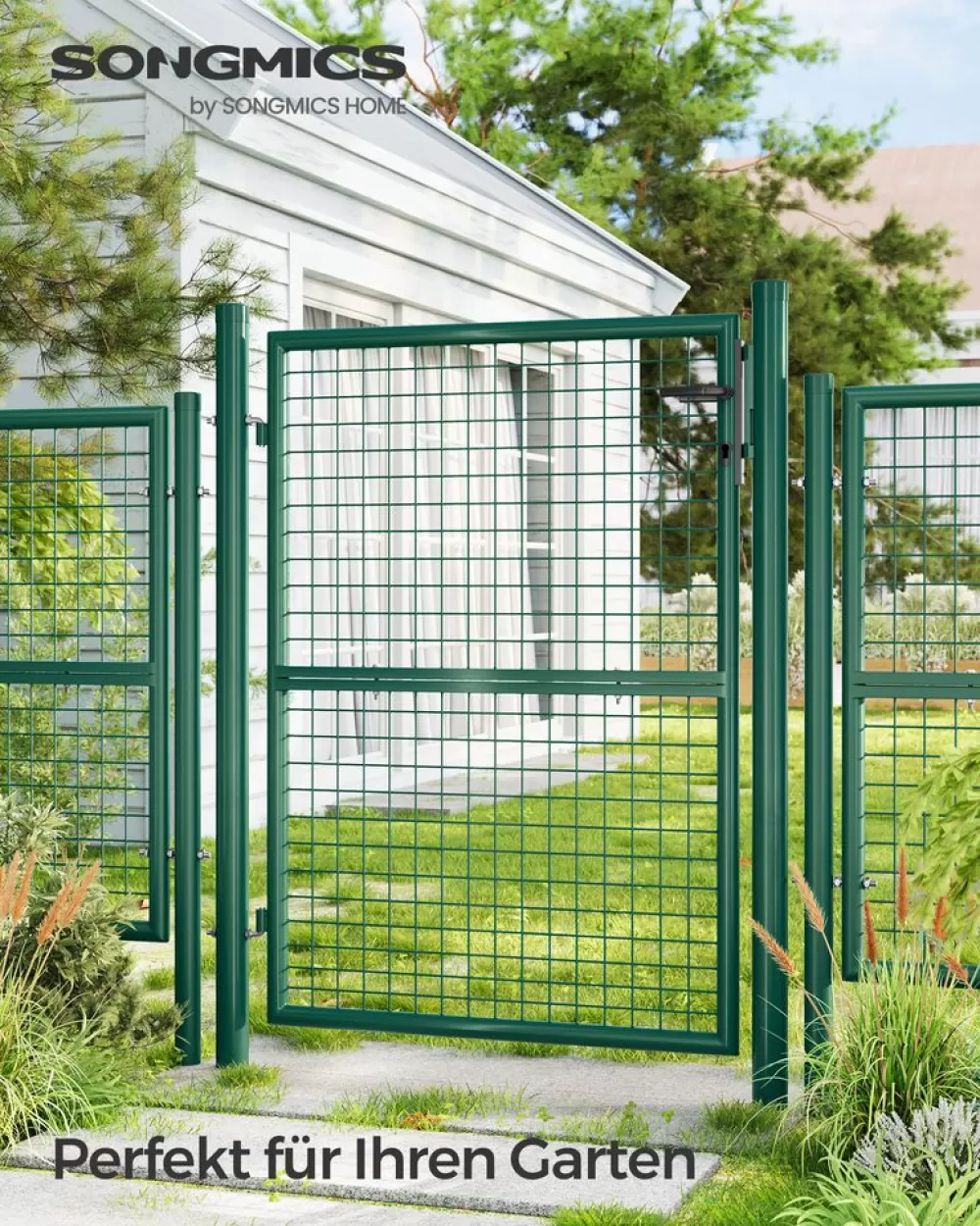 Clearance SONGMICS Gartentor aus verzinktem Stahl grün