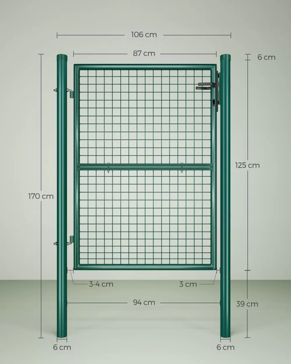 gartentor_aus_verzinktem_stahl_grn_5.webp Clearance SONGMICS Gartentor aus verzinktem Stahl grün