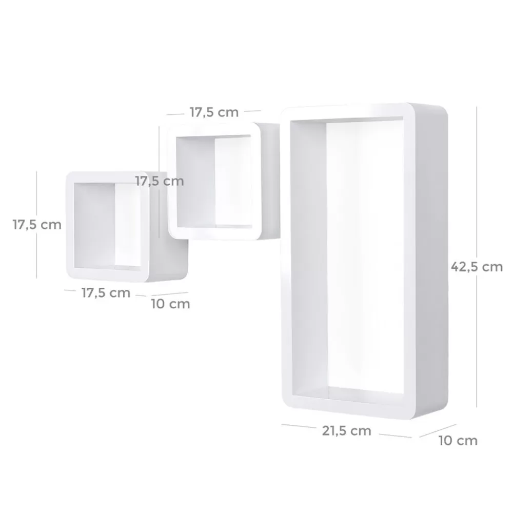 geometrische_wandregale_er_set_wei_5.webp Cheap SONGMICS Geometrische Wandregale 3er Set Weiß