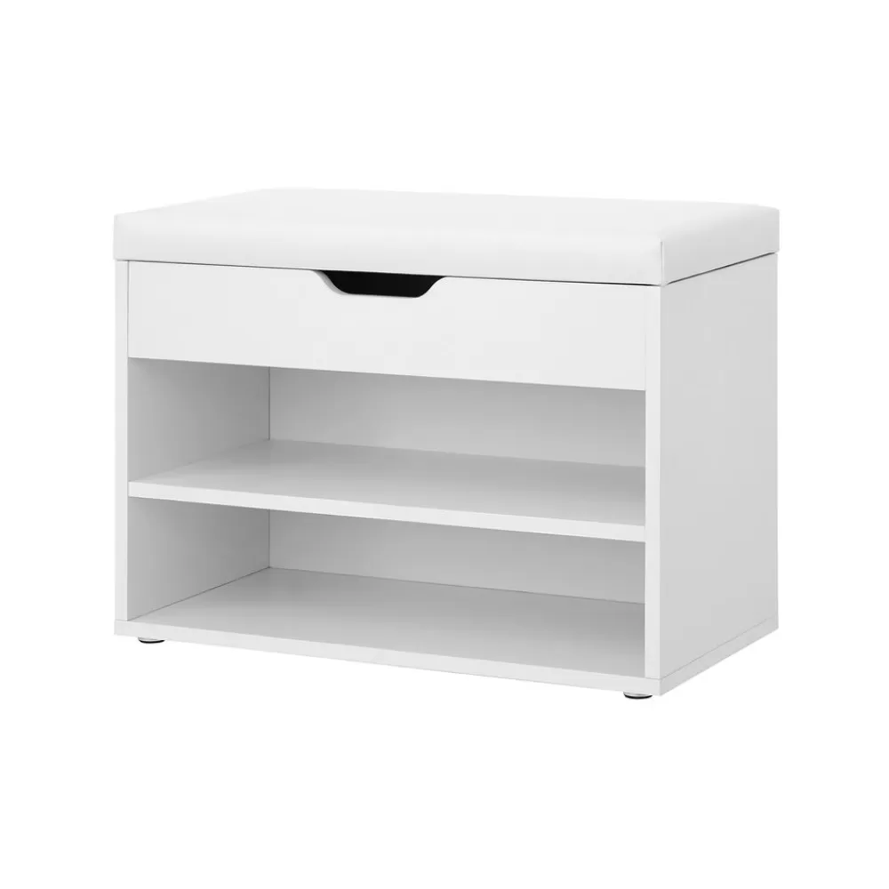 Discount SONGMICS Gepolsterte Schuhbank 2 Fächer Weiß