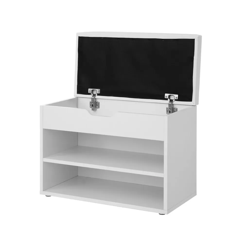 Discount SONGMICS Gepolsterte Schuhbank 2 Fächer Weiß