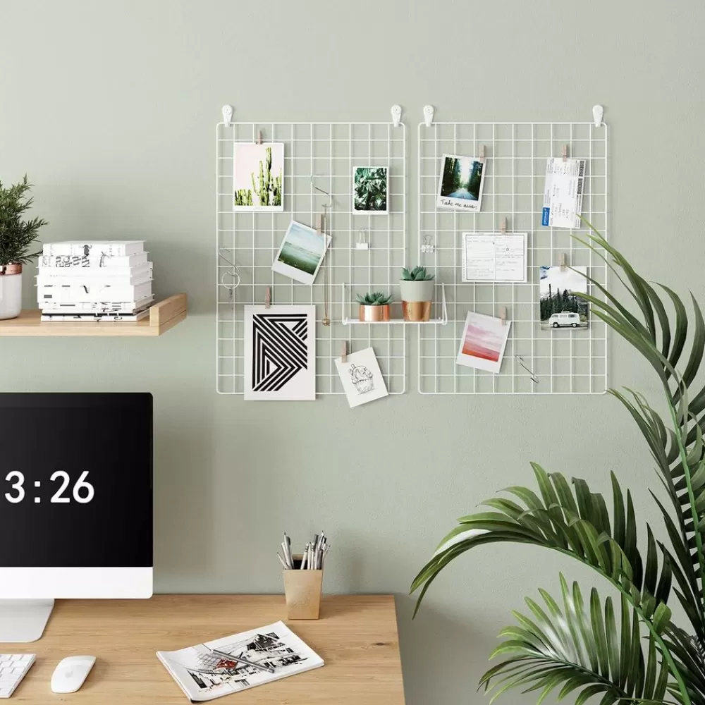 Store SONGMICS Gitterwand mit Zubehör Weiß