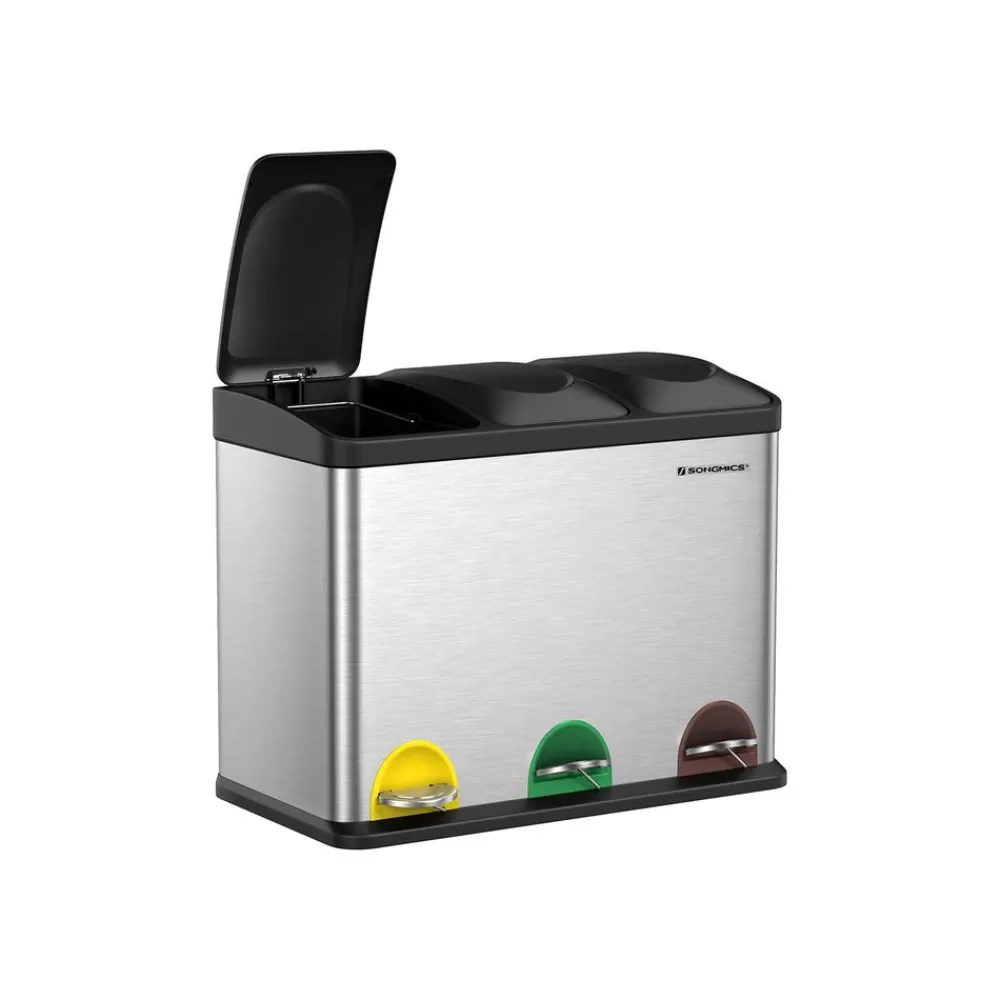 Best SONGMICS Großer Mülltrenner 45 Liter (3 x 15 L)