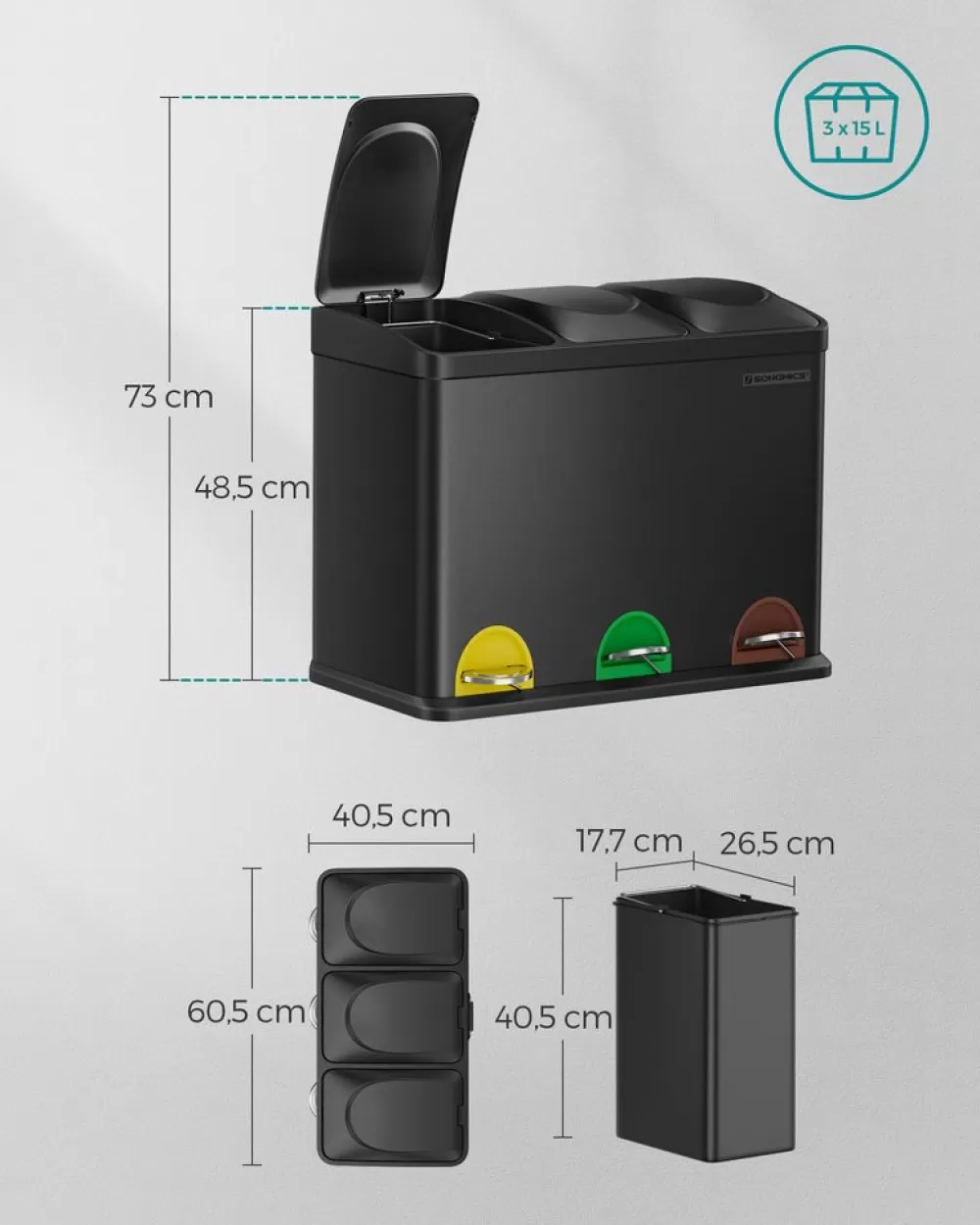 groer_mlltrenner__liter__x__l_12.webp Best SONGMICS Großer Mülltrenner 45 Liter (3 x 15 L)