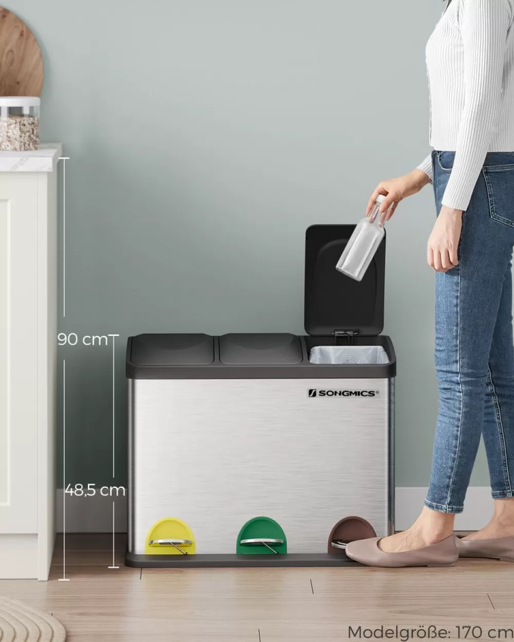 groer_mlltrenner__liter__x__l_6.webp Best SONGMICS Großer Mülltrenner 45 Liter (3 x 15 L)