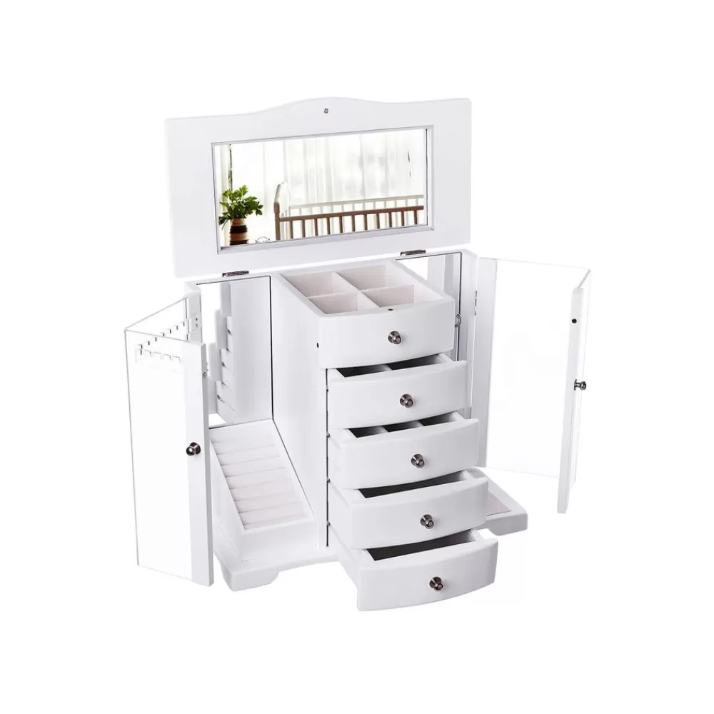 Best SONGMICS Großer Schmuck-Organizer Weiß