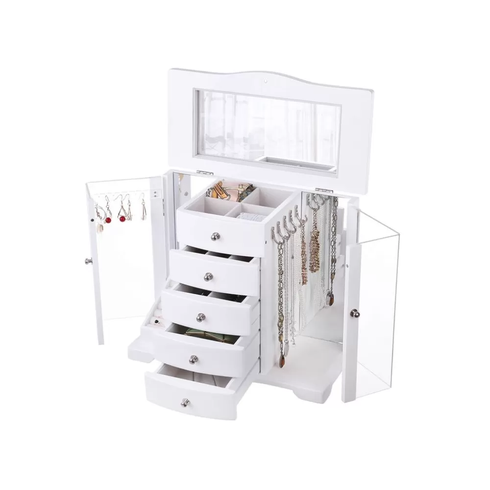 Best SONGMICS Großer Schmuck-Organizer Weiß