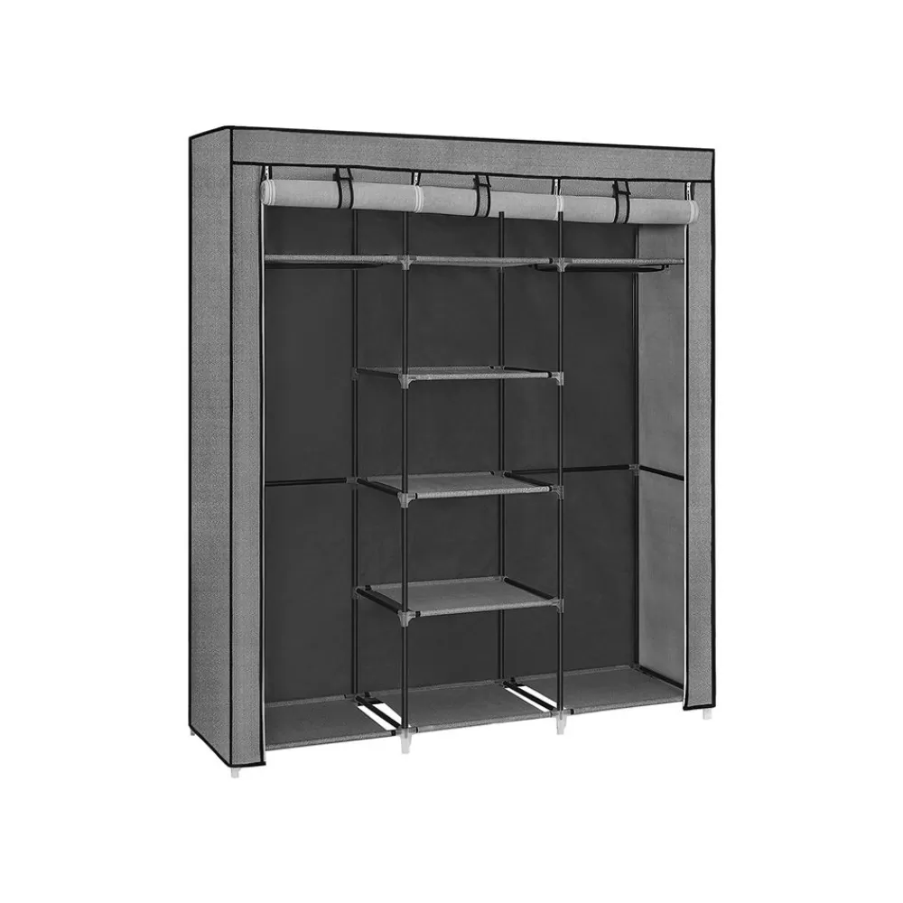 Fashion SONGMICS Großer Stoffschrank mit 2 Kleiderstangen