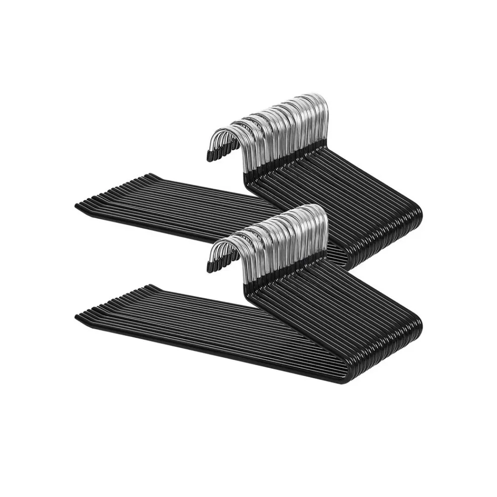 Store SONGMICS Gummierte Hosenbügel 50er Set Schwarz
